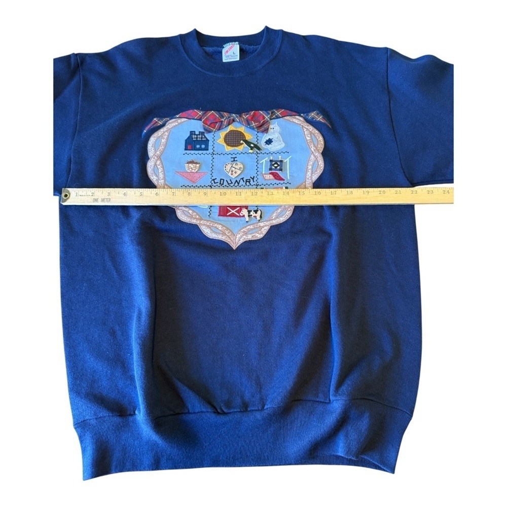 VTG COTTAGE Core 90’s Jerzees BLUE SWEATSHIRT SIZE L EUC - Picture 6 of 9